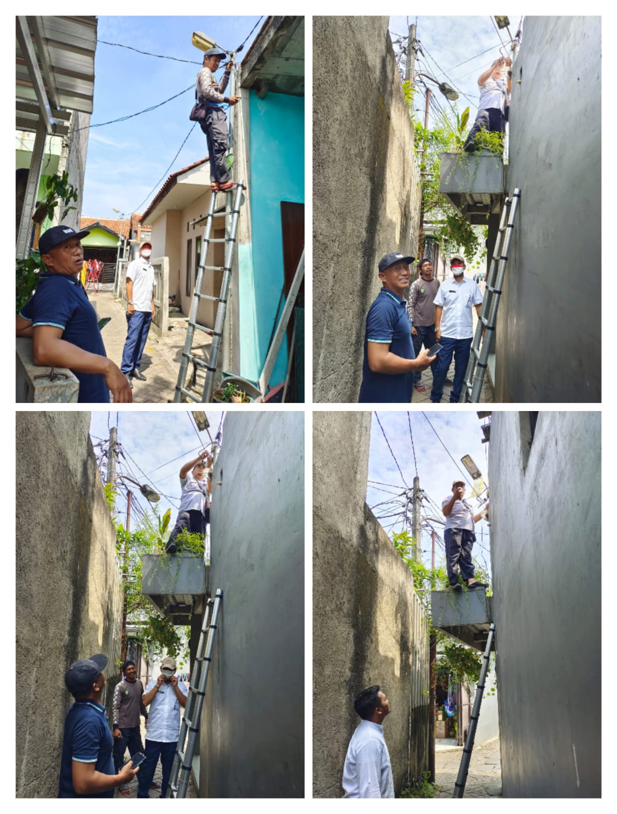 Monitoring Perbaikan Lampu PJU Kampung Terang oleh Teknisi Kecamatan di Wilayah RW 07 Kelurahan Paninggilan