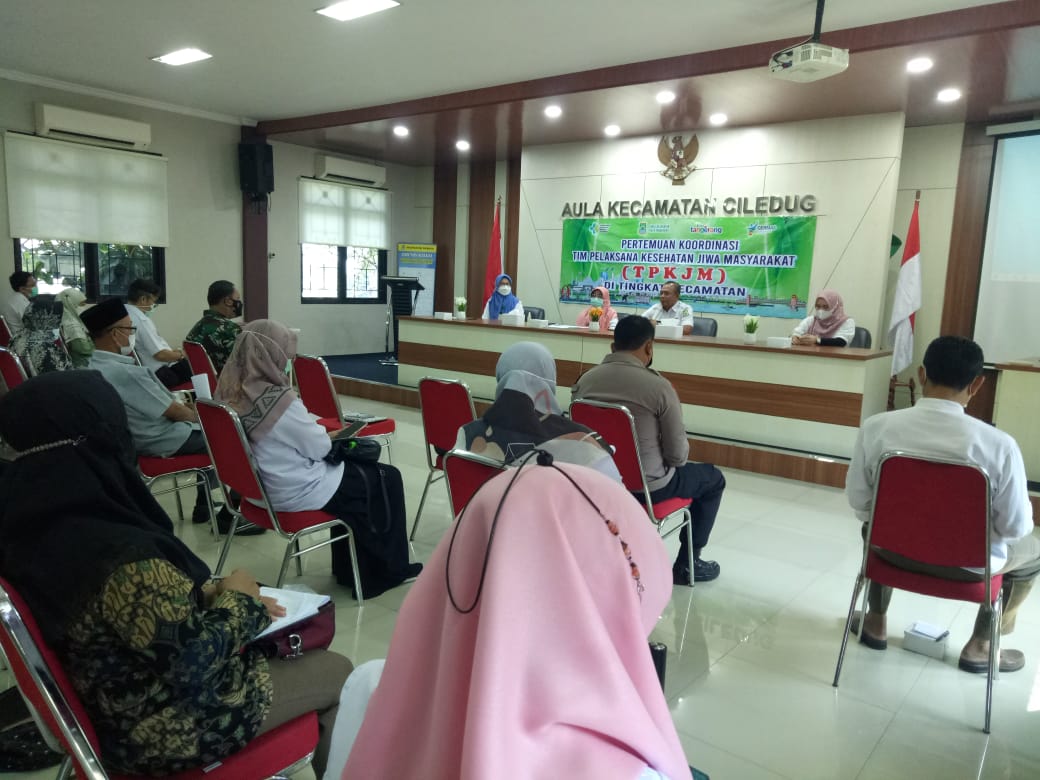 Menghadiri Pertemuan Koordinasi Tim Pelaksana Kesehatan Jiwa Masyarakat (TPKJM) di Aula Kantor Kecamatan