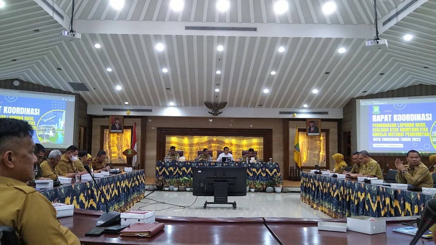 Rapat Koordinasi Pembahasan Laporan Hasil Evaluasi Atas Akuntabilitas Kinerja Instansi Pemerintah Kota Tangerang Tahun 2022