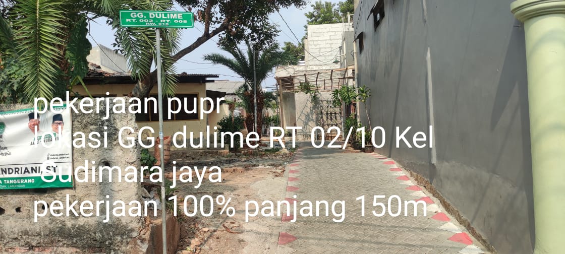 Pekerjaan PUPR Pemasangan Paving Block Panjang 150 M  kondisi sudah 100 Persen di gang Dulime RT 02/010 